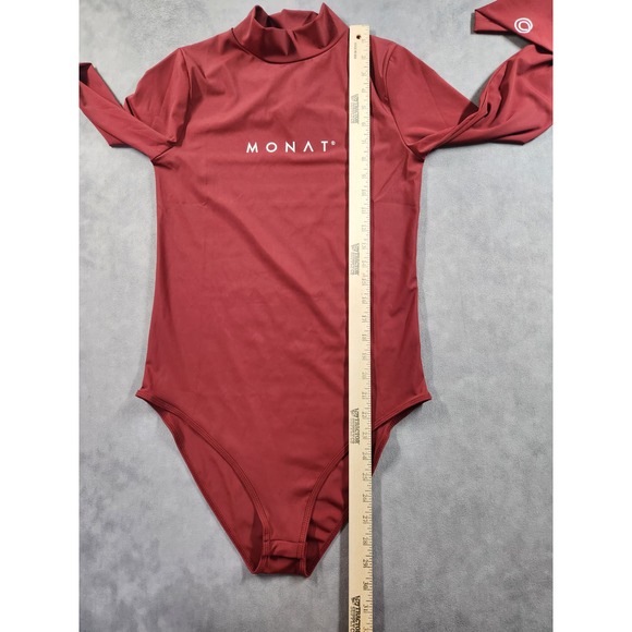MONAT GEAR Body Suit New Womens Size Large Maroon Nylon Spandex Mock Neck NWT - Picture 9 of 13